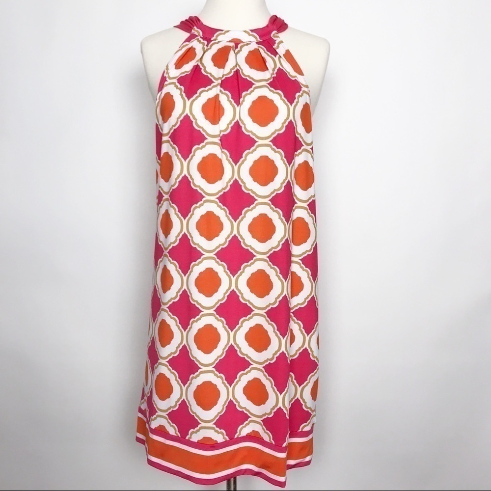 MudPie Game Day Pink/orange/white dress back tie S